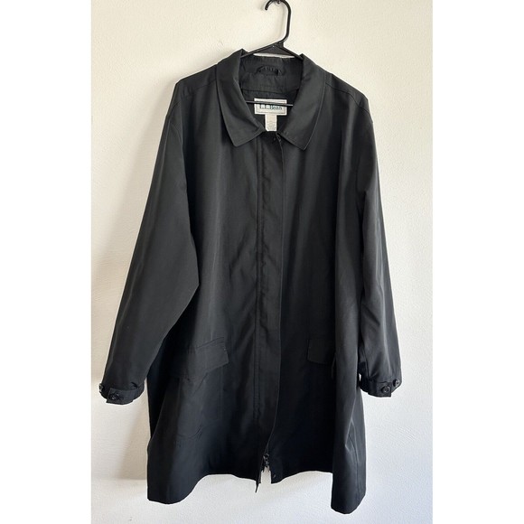 LL Bean Black Oversized Utility Jacket Women Size L Pockets Front Zipper Collar - Picture 12 of 12